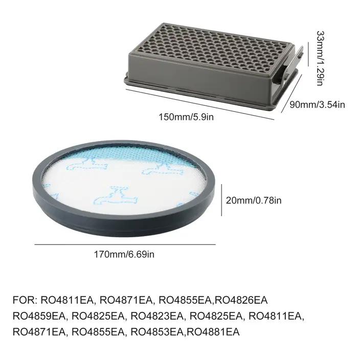 Jeu de filtres pour Rowenta, RO4825EA, Compact Power, média, RO4825, RO4871, TW48, Protection moteur
