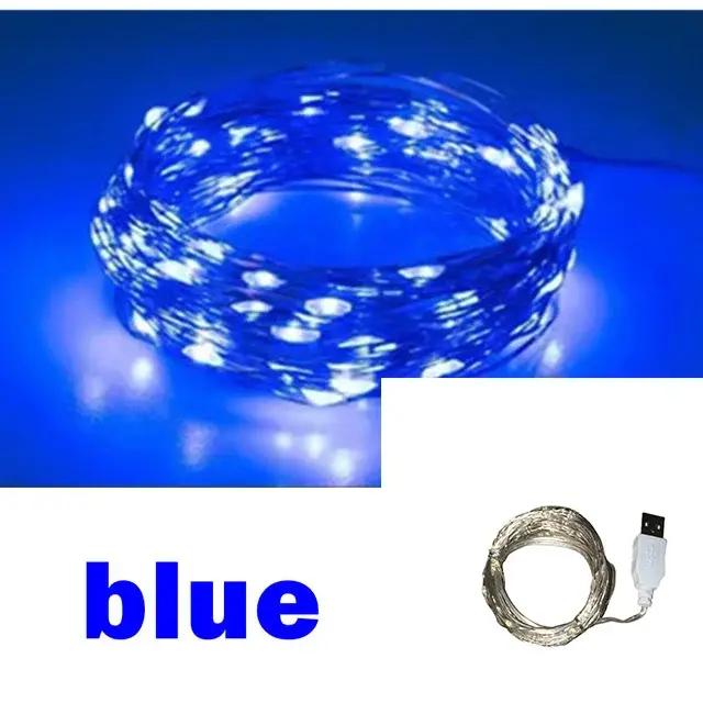 Chaînes LED cuivre argent fil guirlande lumière étanche pour décoration extérieure mariage noël événements festifs