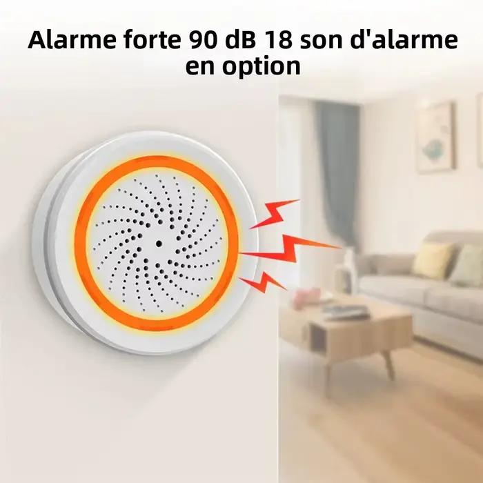 Haozee Tuya ZigBee sirène intelligente alarme 90dB lumière sonore