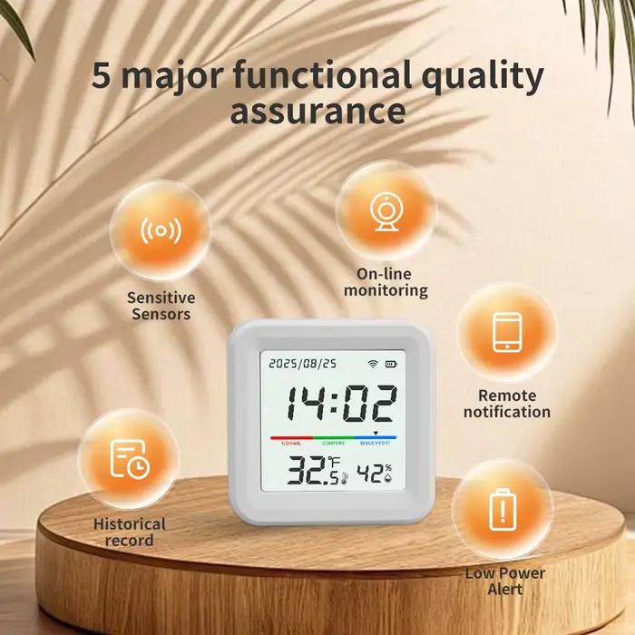 Capteur de température et d'humidité WiFi 2.4G application Tuya pour maison intelligente surveillance à distance automatisation domestique pour confort et santé optimale