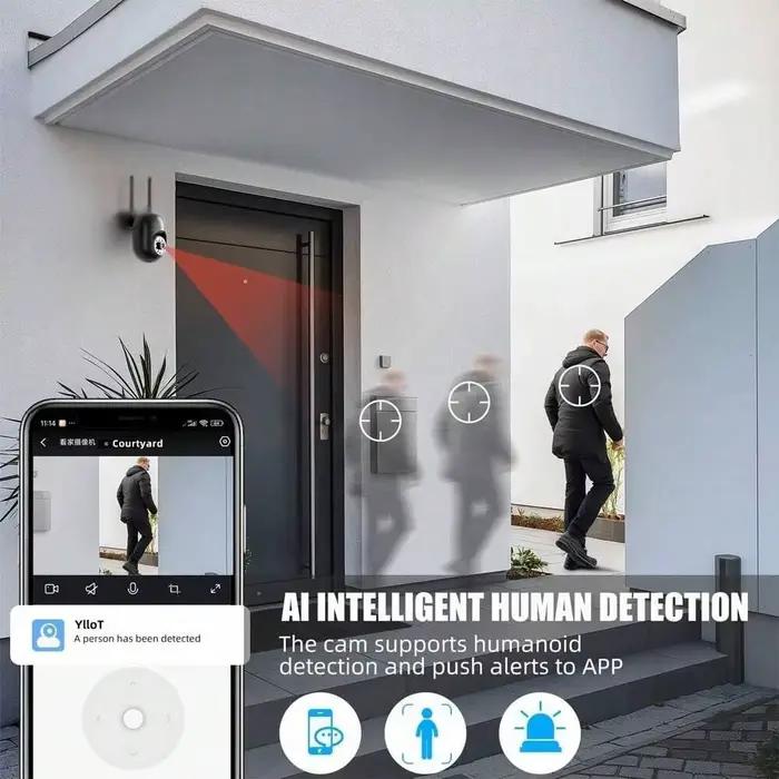 Caméra IP 2MP, système de vidéosurveillance pour maison intelligente