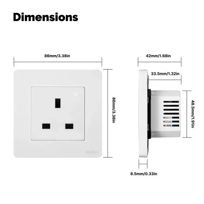 Prise murale intelligente MOES Tuya ZigBee avec surveillance d'énergie et contrôle vocal pour une maison moderne et économe en énergie