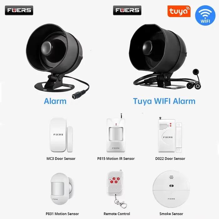 Fuers bricolage sans fil 120dB système d'alarme fort Tuya WIFI sirène haut-parleurs détecteurs sécurité de la maison intelligente avec compatibilité Alexa