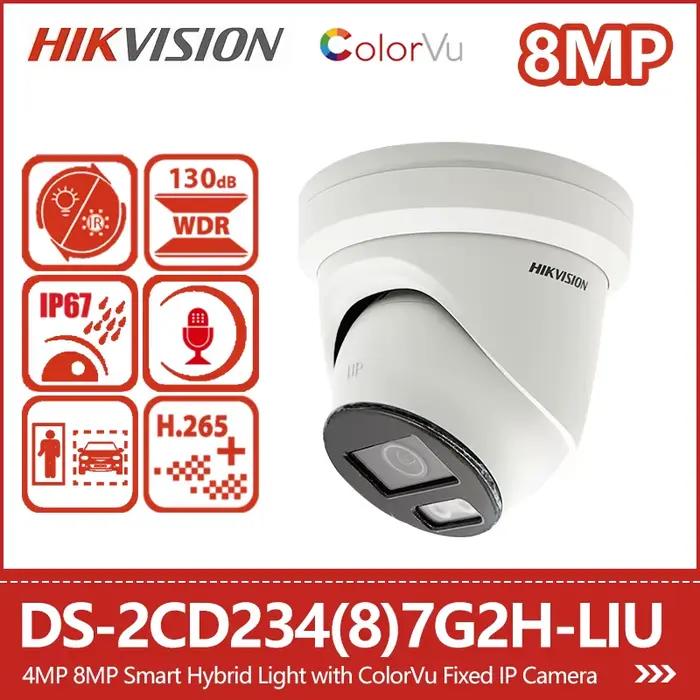 Caméra IP Hikvision 4MP 8MP 4K ColorVu Intelligente à Double Éclairage avec Détection Humaine et Véh