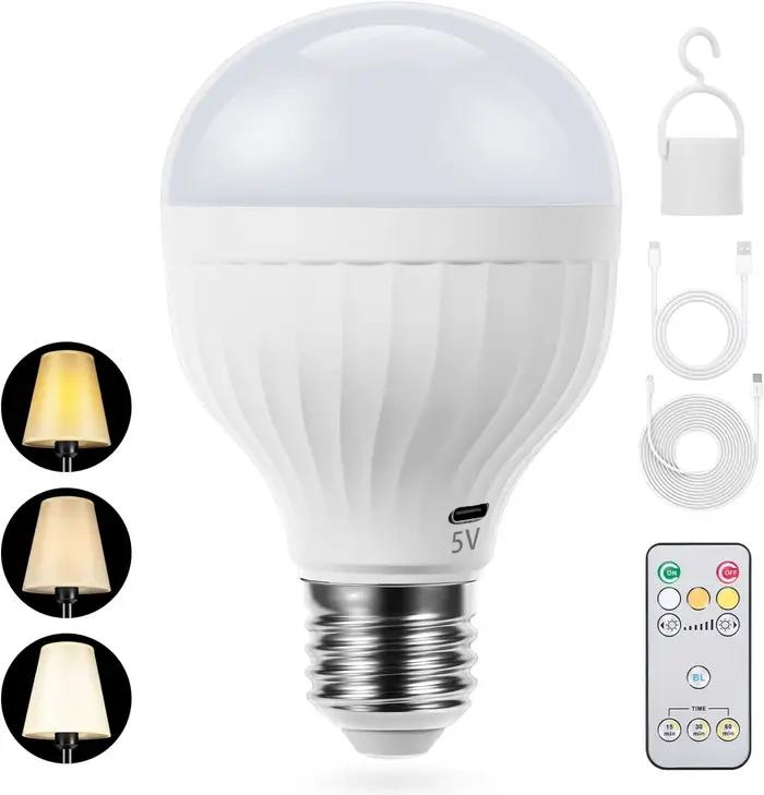 Ampoules rechargeables USB avec télécommande, minuterie à intensité variable pour applique murale sa
