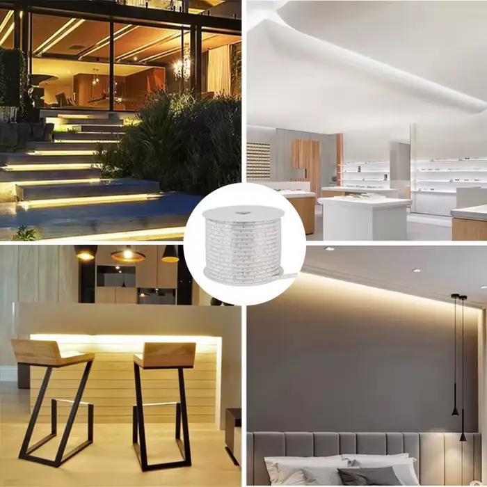 Bande lumineuse LED 220V haute performance pour éclairage d'intérieur salon cuisine escalier avec température de couleur ajustable et longue durée de vie