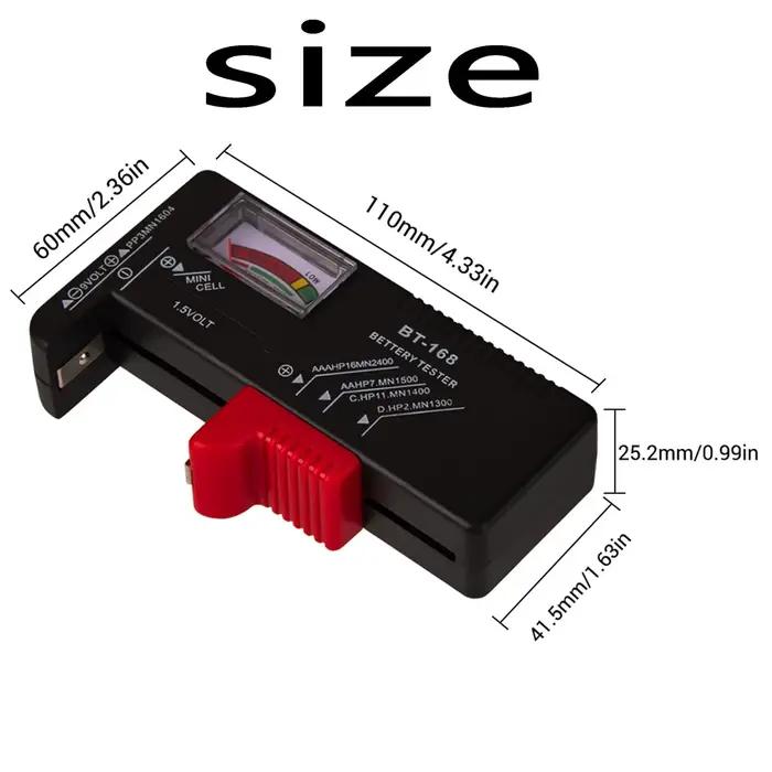 Testeur de batterie BT-168, testeur de batterie universel, testeur de batterie pour batterie domestique, adapté pour AAA AA C D 9V 1.5, 1/2 pièces