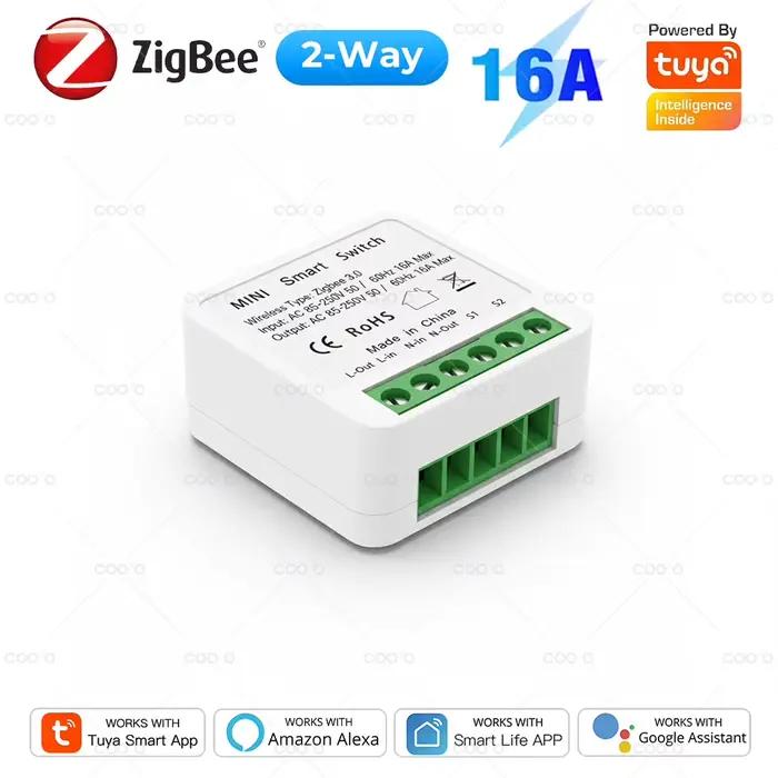 Tuya Zigbee 3.0 commutateur intelligent 16A Mini Module bricolage contrôle bidirectionnel maison int