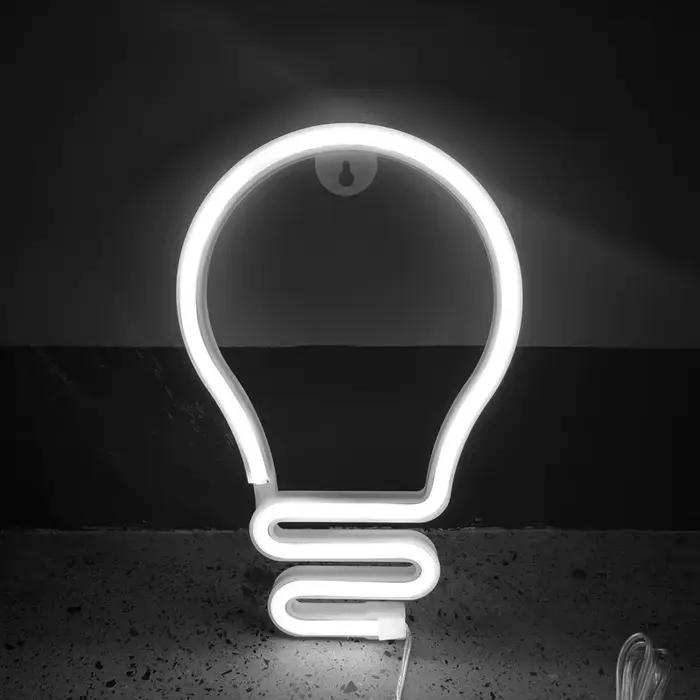 Ampoule LED enseigne au néon USB/alimentée par batterie lumière LED pour chambre décoration cadeau v