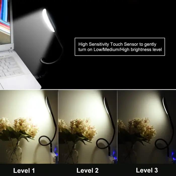 Mini lampe LED USB portable avec capteur tactile, lumière de table à intensité variable, lapmedicams