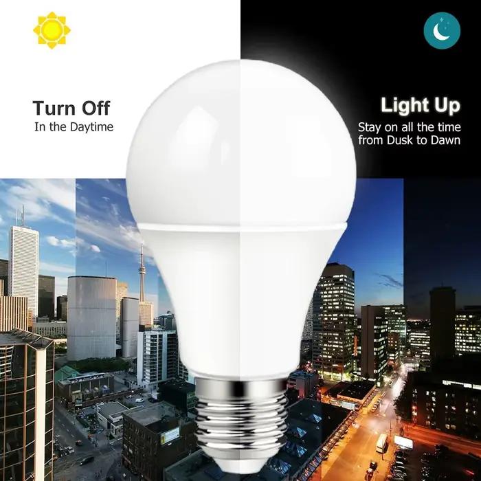 Ampoule LED Dusk to Dawn 10W E27 B22 avec Capteur Lumière Intérieure Économie Énergie Salon Usage Occasions Spéciales