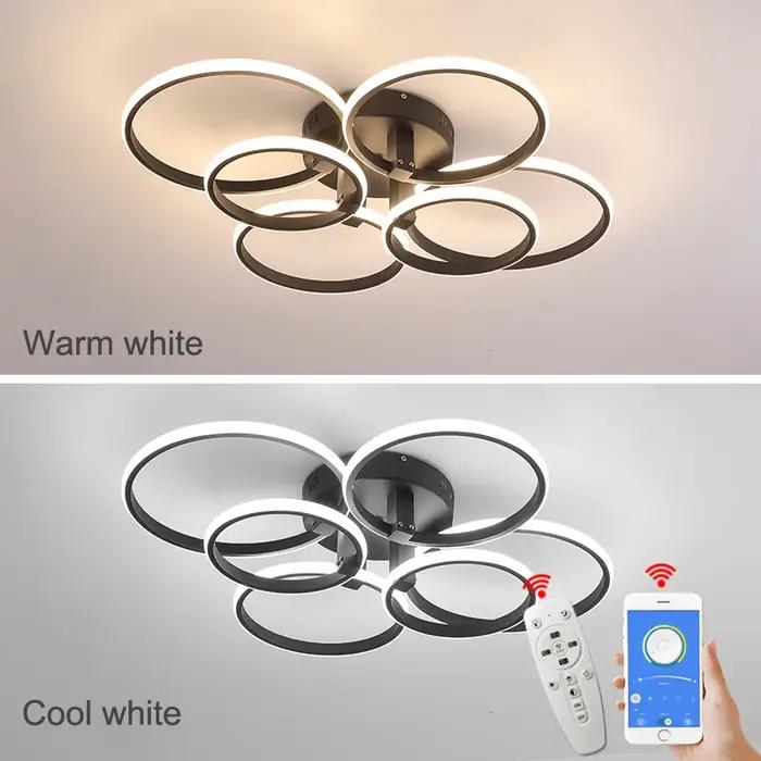Télécommande + APP gradation plafond moderne à LEDs lumières lampe pour salon chambre AC110-220V Led