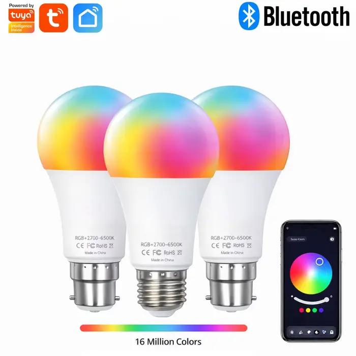Ampoule LED Bluetooth Tuya Dimmable 15W 18W E27 B22 220V RGBCW
