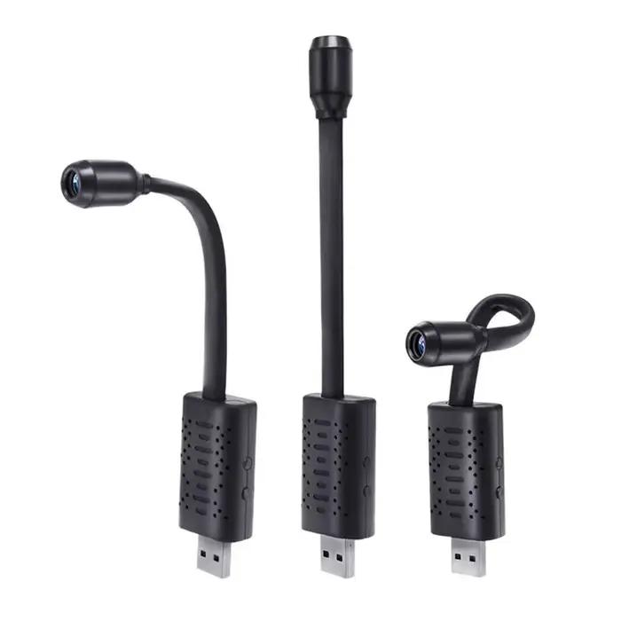 Mini caméra USB WiFi sans fil 1080p pour surveillance à distance et sécurité domestique en blanc noir vert