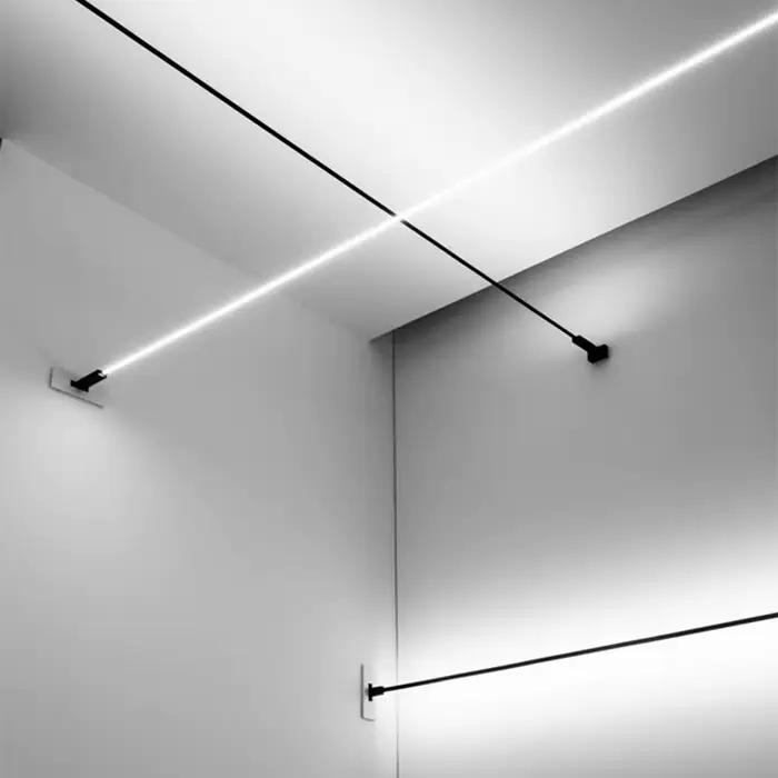 Mur LED lumière moderne horizon bande d'acier lumineux linéaire créatif