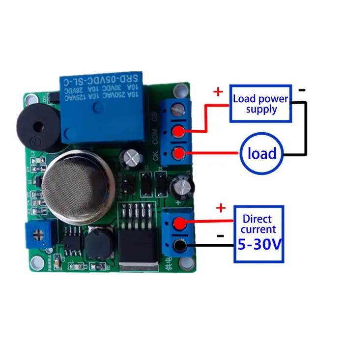 Détecteur de fumée MQ-2 Tech struction er Alarme cite Contrôleur de commutation 12V 24V