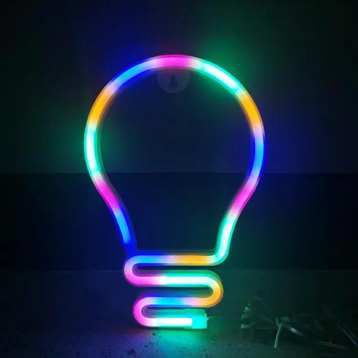 Ampoule LED enseigne au néon USB/alimentée par batterie lumière LED pour chambre décoration cadeau veilleuse