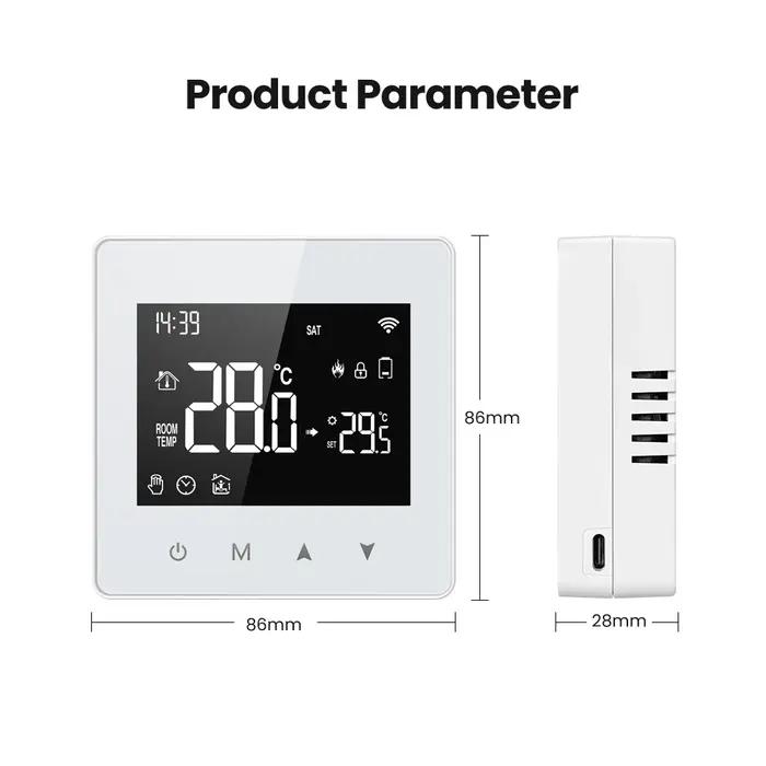 Thermostat intelligent AVATTO WiFi ZigBee avec commande vocale et application Tuya Smart Life en Gris clair ou Vert clair pour maison connectée