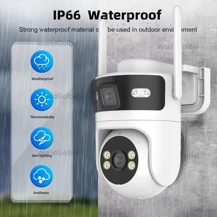 Tuya 5K 10MP WIFI caméra extérieure PTZ double objectif 8MP AI mouvement suivi automatique CCTV sécurité intelligente