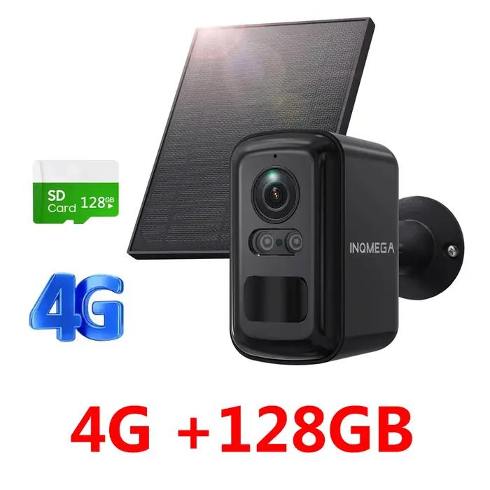 INQMEGA 5MP Mini caméra solaire 4G Surveillance extérieure Camouflage couleur WiFi