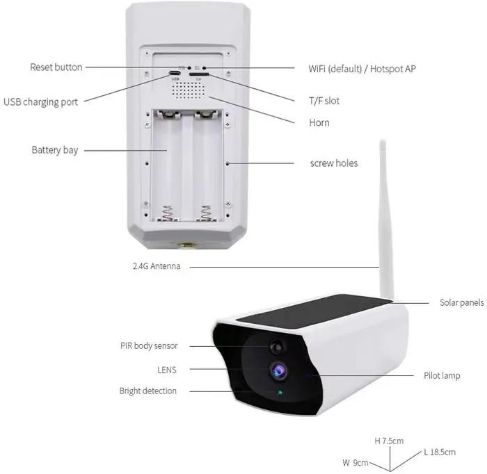 Mini caméra extérieure WiFi brodée personnalisée