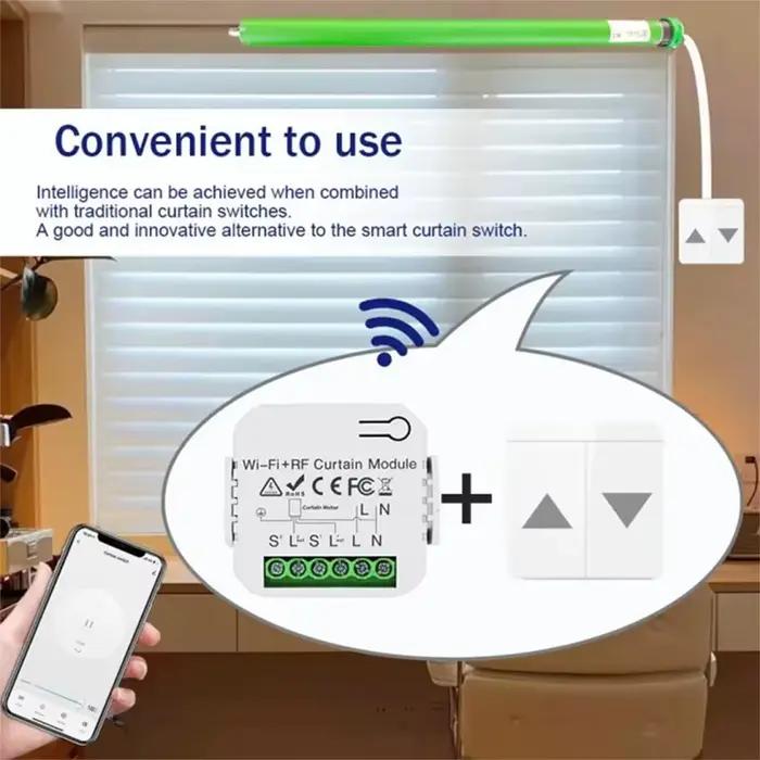 Wifi Connecté Volet Interrupteur Tuya Smart Rideau Module Stores Moteur 433Mhz Télécommande Pour Alexa Google Accueil