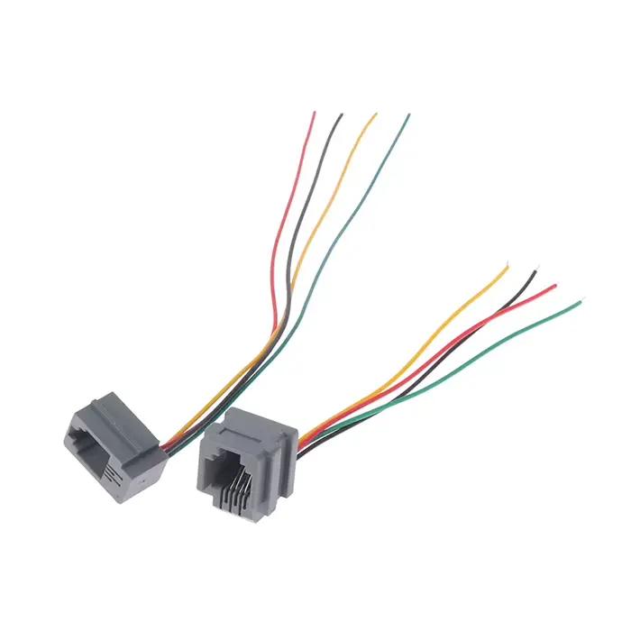 Connecteur de prise femelle téléphonique avec fil