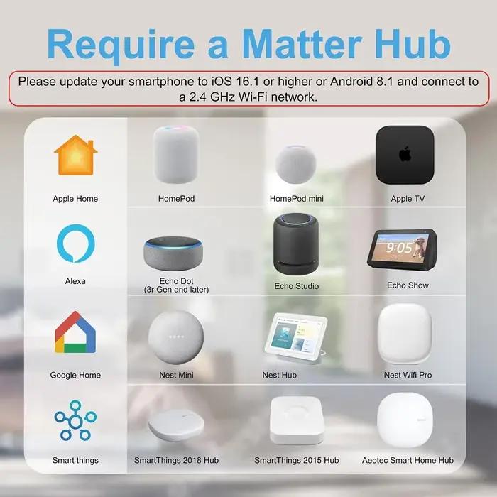 Matter WiFi prise intelligente EU16A Mini adaptateur