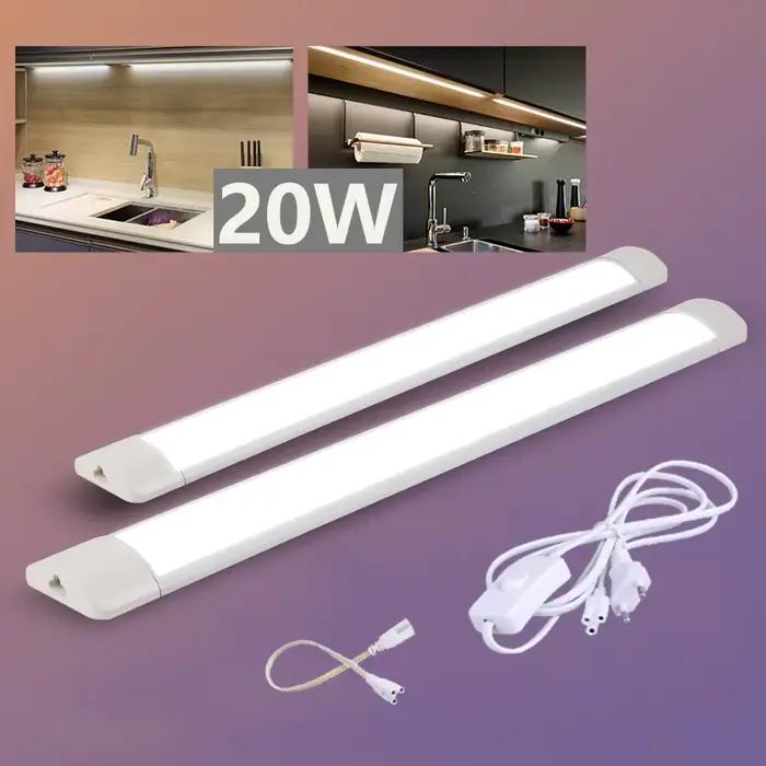Lumières sous armoire LED pour cuisine lampe à trois niveaux haute étanchéité anti-poussière anti-buée choix de température de couleur watt installation facile durable robuste adaptable