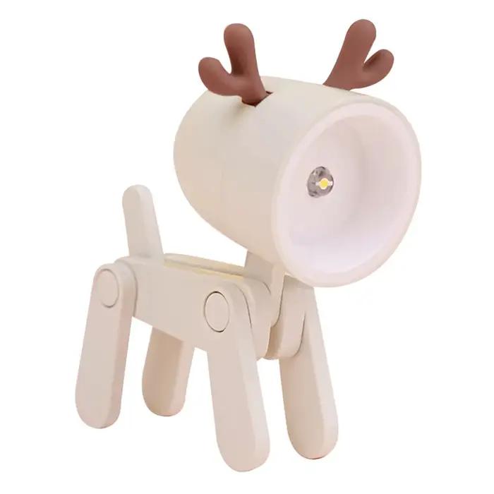 Mini veilleuses Led pliante lampe de bureau dessin animé mignon chien de compagnie cerf forme