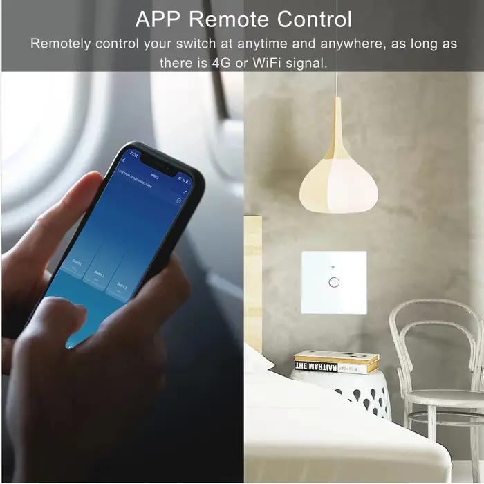 Interrupteur mural tactile intelligent compatible avec Tuya WiFi pour maison intelligente Alexa Google Home contrôle via application en plastique robuste pour usage quotidien occasions spéciales