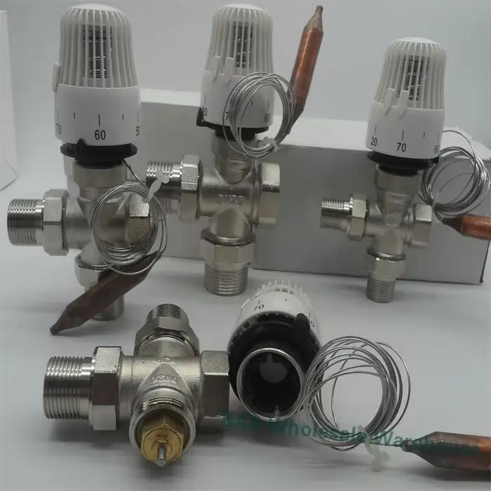 Vanne d'aquarium thermostatique à trois voies en laiton