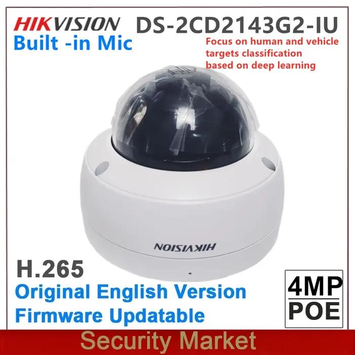 Hikvision Surveillance originale DS-2CD2143G2-I et DS-2CD2143G2-IU Acusense caméra IP POE 4MP dôme IR CCTV H265