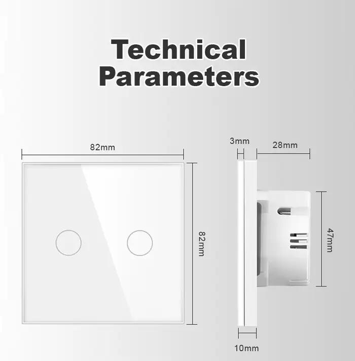 Capteur de lumière tactile mural Novski en verre trempé pour éclairage intelligent modernes et durables occasions spéciales