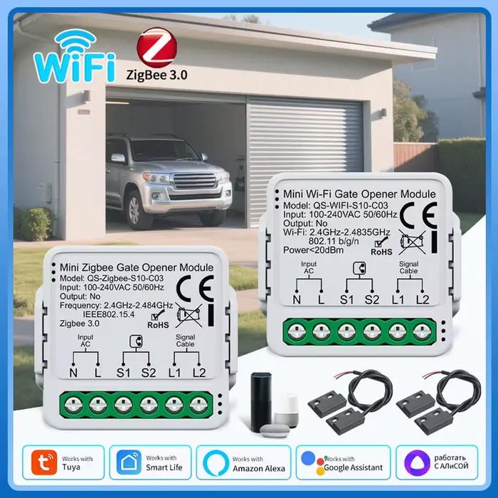 Tuya ZigBee WiFi ouvre-porte de Garage contrôleur de porte intelligent Module de commutation minuterie vie intelligente APP télécommande Alexa Google Home
