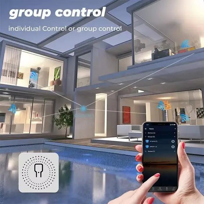 Module de commutation d'éclairage Wi-Fi intelligent 16A pour maison intelligente avec contrôle bidirectionnel et compatibilité Alexa Google Home