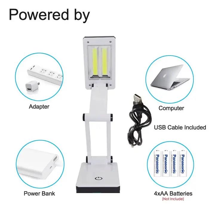 Lampe de bureau pliable lampe de lecture compacte 120Lumens COB lampe de Table USB/alimenté par batt