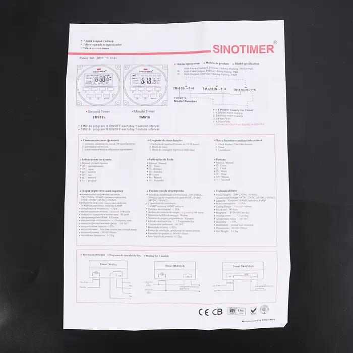 Sintimer – interrupteur numérique avec minuterie Programmable, tension de sortie Tm618h-2 V, 220V Ac