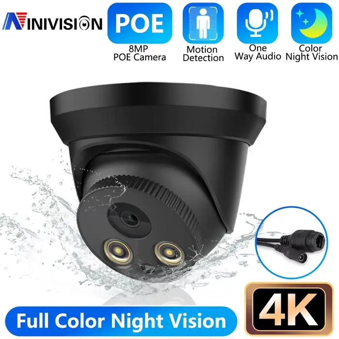 TurnVu-Caméra de surveillance IP PoE HD 8MP (4K)