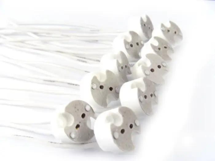10-200 pcs/lot MR16 MR11 GU5.3 G5.3 G4 connecteur de base de lampe câble base de douille de lampe MR