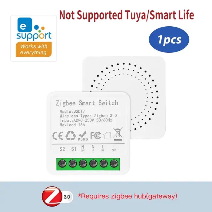 Module de commutation intelligent ZigBee 16A, application eWeLink, relais de disjoncteur intelligent