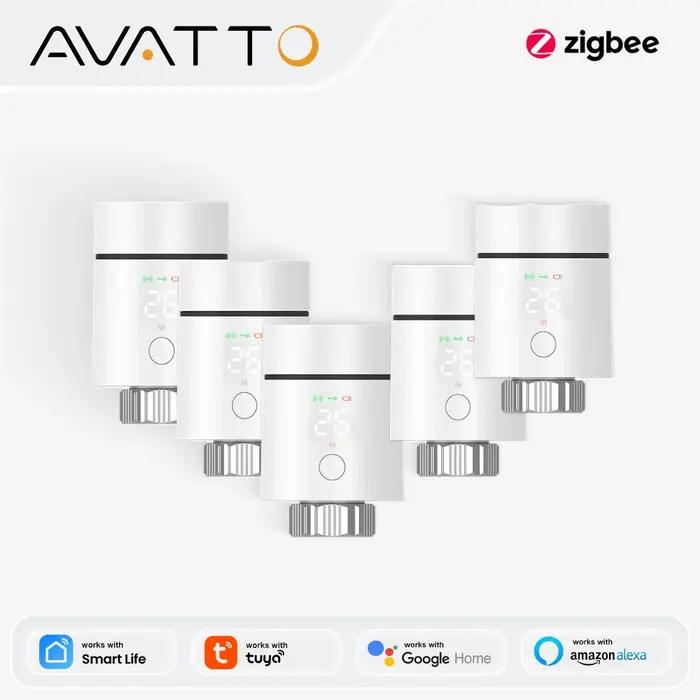 AVATTO ZigBee 3.0 vanne de radiateur de Thermostat, vanne thermostatique intelligente TRV régulateur