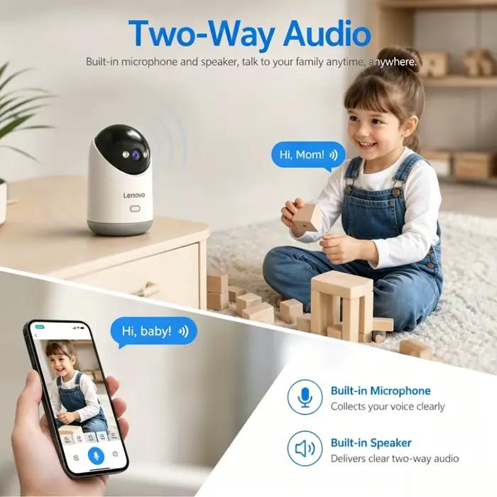 Caméra de sécurité domestique intelligente Lenovo 5MP 5G WiFi