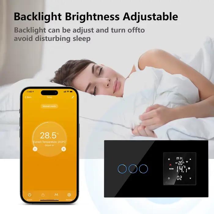 Bingoelec Tuya WiFi Thermostat intelligent chauffage électrique au sol chaudière à eau/gaz température télécommande interrupteur prise or