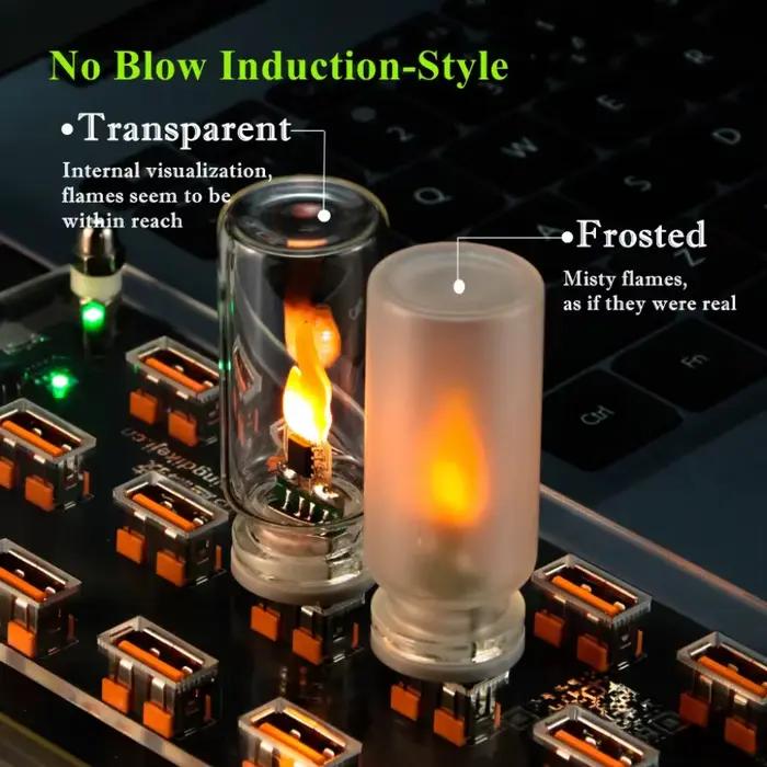Lampe LED USB à effet flamme avec contrôle de souffle