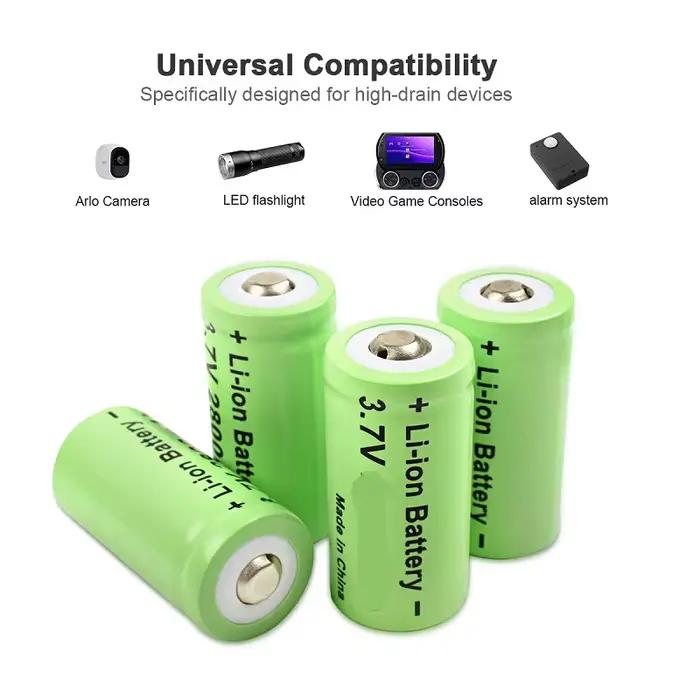 Batteries Li-ion rechargeables 3.7V 800mAh 16340 CR123A pour caméra de sécurité Arlo pour batterie 16340