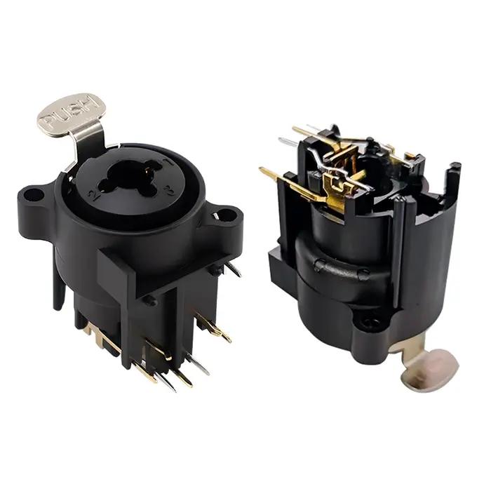 Connecteur XLR Mâle/Femelle RJ45 3 Broches en Plastique Noir Facilitant Connexions Robustes et Fiables pour Audio Professionnel et Passionnés
