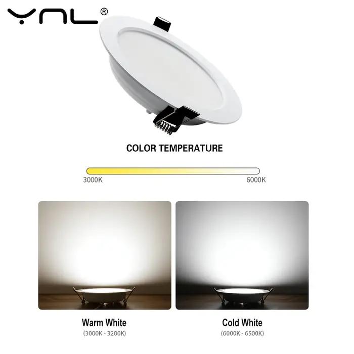 7W 9W 12W 15W 18W Spot LED Downlight AC 220V 240V étanche blanc chaud blanc froid cuisine ronde lamp