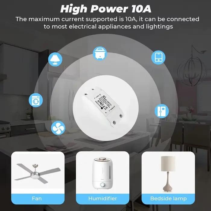 Module de relais intelligent QIRONG compatible Wi-Fi et assistants vocaux pour une maison connectée et automatisée
