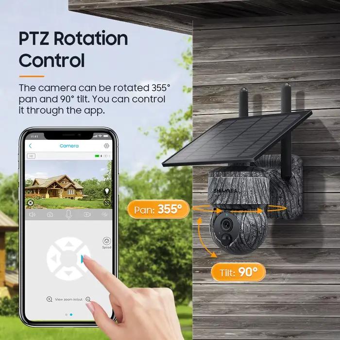 SHIWOJIA 4G Sim caméra solaire extérieure sans fil WiFi CCTV
